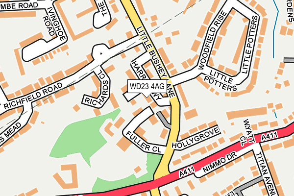 WD23 4AG map - OS OpenMap – Local (Ordnance Survey) WD23 4AG map - OS OpenMap – Local (Ordnance Survey)