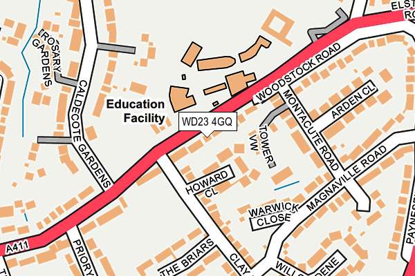 WD23 4GQ map - OS OpenMap – Local (Ordnance Survey) WD23 4GQ map - OS OpenMap – Local (Ordnance Survey)