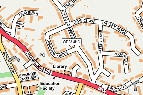 WD23 4HG map - OS OpenMap – Local (Ordnance Survey) WD23 4HG map - OS OpenMap – Local (Ordnance Survey)