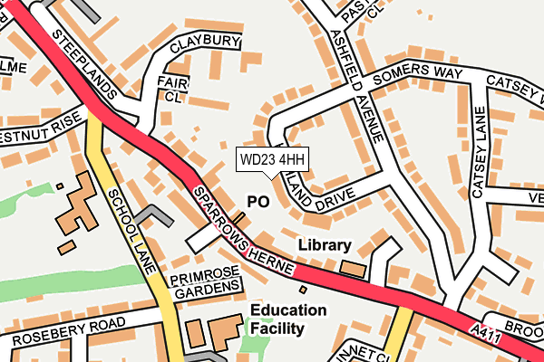 WD23 4HH map - OS OpenMap – Local (Ordnance Survey) WD23 4HH map - OS OpenMap – Local (Ordnance Survey)
