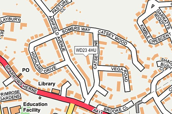 WD23 4HU map - OS OpenMap – Local (Ordnance Survey) WD23 4HU map - OS OpenMap – Local (Ordnance Survey)