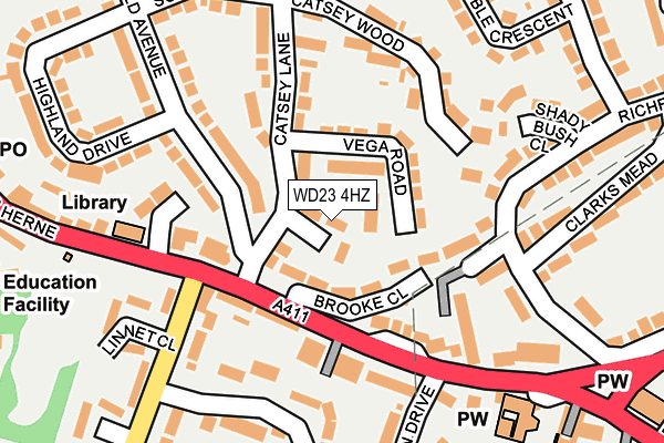 WD23 4HZ map - OS OpenMap – Local (Ordnance Survey) WD23 4HZ map - OS OpenMap – Local (Ordnance Survey)