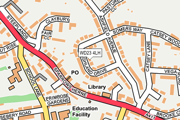 WD23 4LH map - OS OpenMap – Local (Ordnance Survey) WD23 4LH map - OS OpenMap – Local (Ordnance Survey)