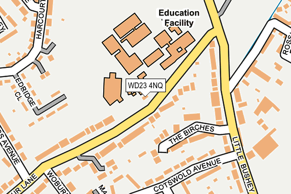 WD23 4NQ map - OS OpenMap – Local (Ordnance Survey) WD23 4NQ map - OS OpenMap – Local (Ordnance Survey)