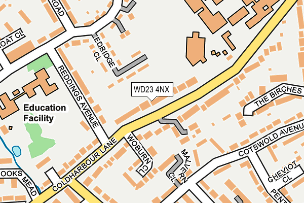 WD23 4NX map - OS OpenMap – Local (Ordnance Survey) WD23 4NX map - OS OpenMap – Local (Ordnance Survey)