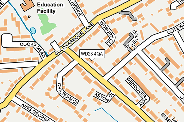 WD23 4QA map - OS OpenMap – Local (Ordnance Survey) WD23 4QA map - OS OpenMap – Local (Ordnance Survey)