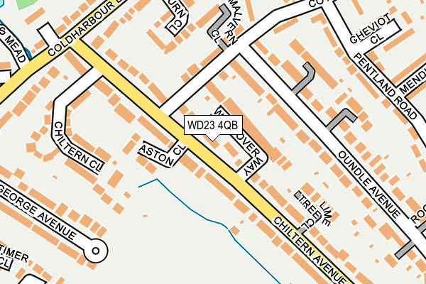 WD23 4QB map - OS OpenMap – Local (Ordnance Survey) WD23 4QB map - OS OpenMap – Local (Ordnance Survey)