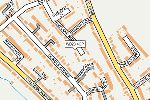 WD23 4QP map - OS OpenMap – Local (Ordnance Survey) WD23 4QP map - OS OpenMap – Local (Ordnance Survey)