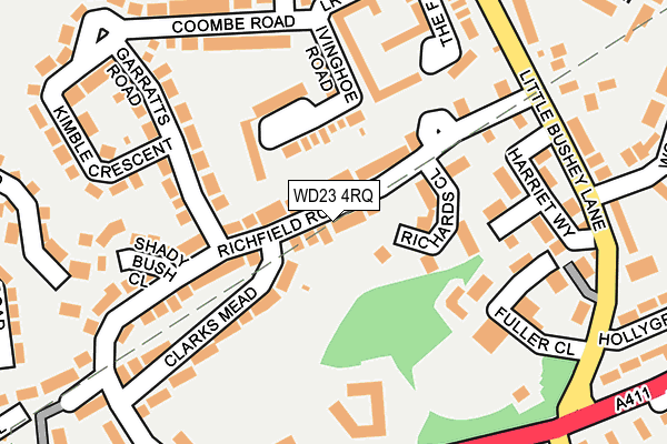 WD23 4RQ map - OS OpenMap – Local (Ordnance Survey) WD23 4RQ map - OS OpenMap – Local (Ordnance Survey)