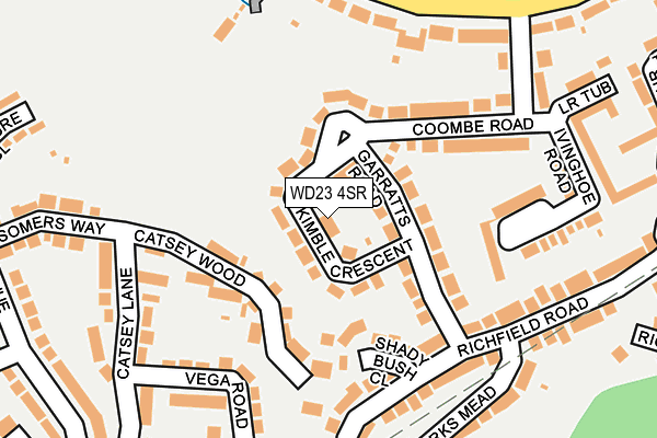 WD23 4SR map - OS OpenMap – Local (Ordnance Survey) WD23 4SR map - OS OpenMap – Local (Ordnance Survey)