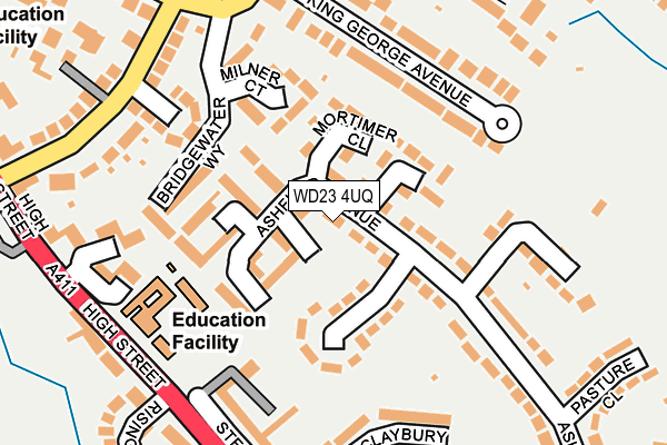 WD23 4UQ map - OS OpenMap – Local (Ordnance Survey) WD23 4UQ map - OS OpenMap – Local (Ordnance Survey)