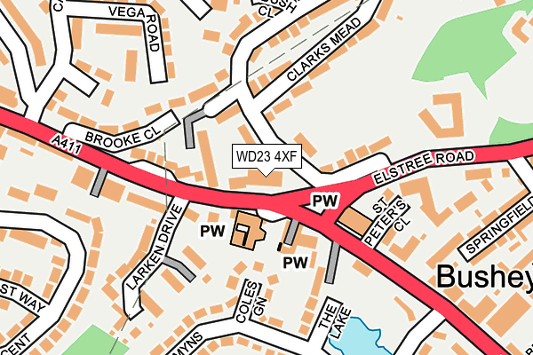 WD23 4XF map - OS OpenMap – Local (Ordnance Survey) WD23 4XF map - OS OpenMap – Local (Ordnance Survey)