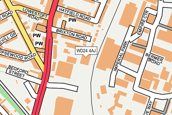 WD24 4AJ map - OS OpenMap – Local (Ordnance Survey) WD24 4AJ map - OS OpenMap – Local (Ordnance Survey)