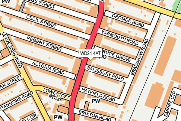 WD24 4AT map - OS OpenMap – Local (Ordnance Survey) WD24 4AT map - OS OpenMap – Local (Ordnance Survey)