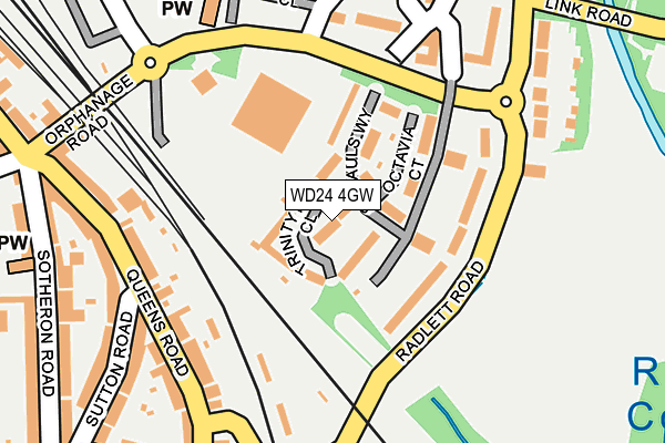WD24 4GW map - OS OpenMap – Local (Ordnance Survey) WD24 4GW map - OS OpenMap – Local (Ordnance Survey)