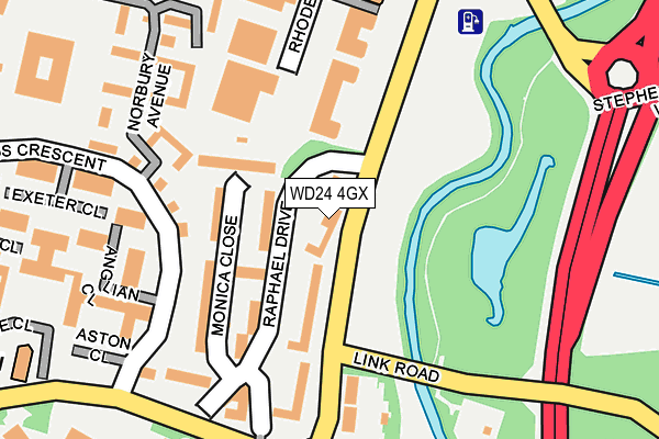 WD24 4GX map - OS OpenMap – Local (Ordnance Survey) WD24 4GX map - OS OpenMap – Local (Ordnance Survey)