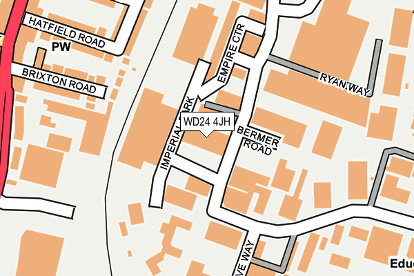 WD24 4JH map - OS OpenMap – Local (Ordnance Survey) WD24 4JH map - OS OpenMap – Local (Ordnance Survey)