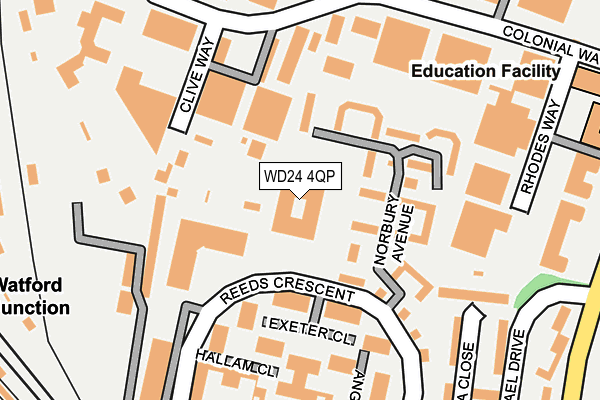 WD24 4QP map - OS OpenMap – Local (Ordnance Survey) WD24 4QP map - OS OpenMap – Local (Ordnance Survey)