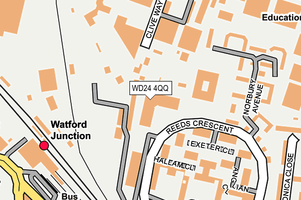 WD24 4QQ map - OS OpenMap – Local (Ordnance Survey) WD24 4QQ map - OS OpenMap – Local (Ordnance Survey)