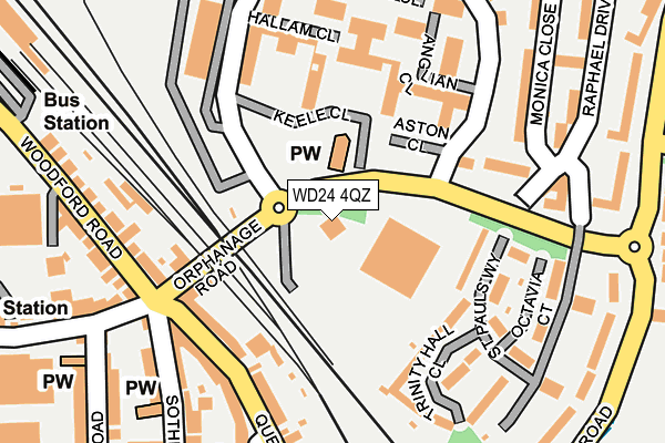 WD24 4QZ map - OS OpenMap – Local (Ordnance Survey) WD24 4QZ map - OS OpenMap – Local (Ordnance Survey)