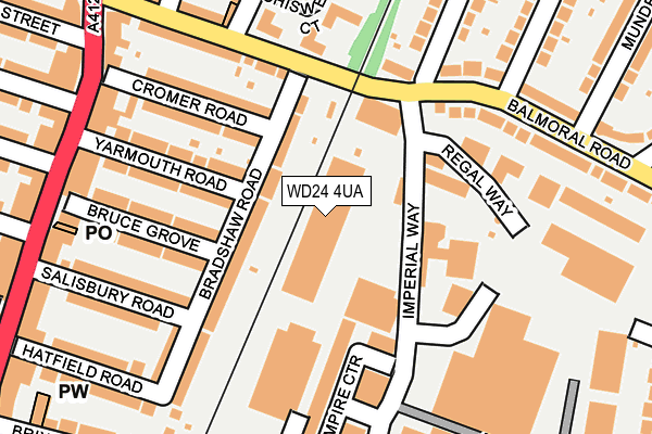 WD24 4UA map - OS OpenMap – Local (Ordnance Survey) WD24 4UA map - OS OpenMap – Local (Ordnance Survey)