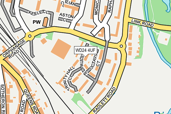 WD24 4UF map - OS OpenMap – Local (Ordnance Survey) WD24 4UF map - OS OpenMap – Local (Ordnance Survey)
