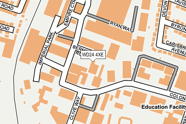 WD24 4XE map - OS OpenMap – Local (Ordnance Survey) WD24 4XE map - OS OpenMap – Local (Ordnance Survey)