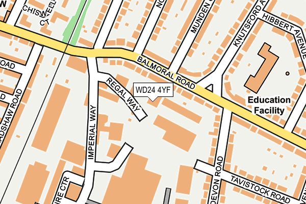 WD24 4YF map - OS OpenMap – Local (Ordnance Survey) WD24 4YF map - OS OpenMap – Local (Ordnance Survey)