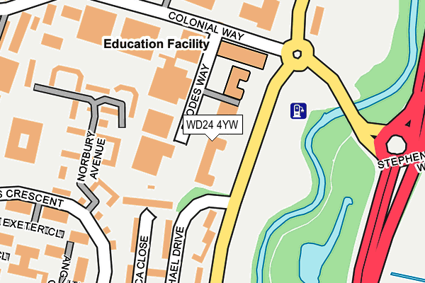 WD24 4YW map - OS OpenMap – Local (Ordnance Survey) WD24 4YW map - OS OpenMap – Local (Ordnance Survey)