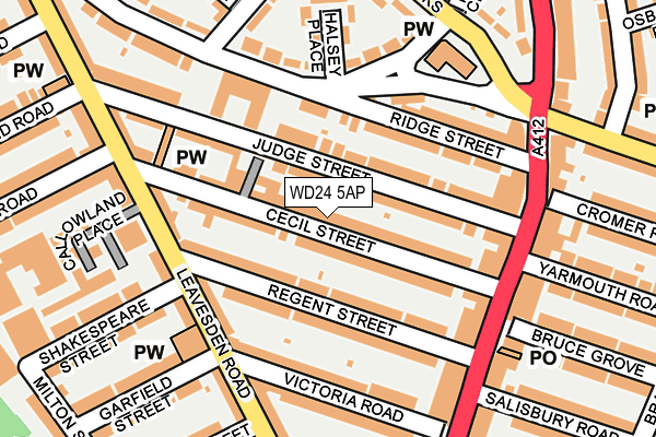 WD24 5AP map - OS OpenMap – Local (Ordnance Survey) WD24 5AP map - OS OpenMap – Local (Ordnance Survey)