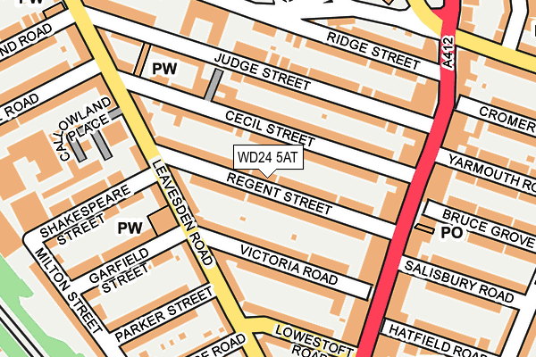 WD24 5AT map - OS OpenMap – Local (Ordnance Survey)