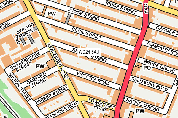 WD24 5AU map - OS OpenMap – Local (Ordnance Survey) WD24 5AU map - OS OpenMap – Local (Ordnance Survey)