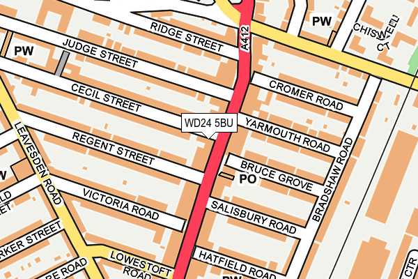 WD24 5BU map - OS OpenMap – Local (Ordnance Survey) WD24 5BU map - OS OpenMap – Local (Ordnance Survey)