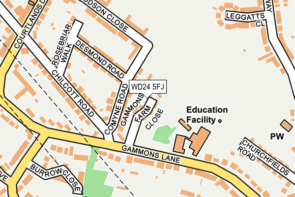 WD24 5FJ map - OS OpenMap – Local (Ordnance Survey) WD24 5FJ map - OS OpenMap – Local (Ordnance Survey)