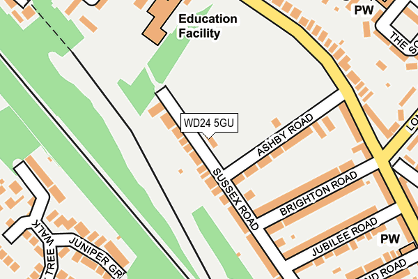 WD24 5GU map - OS OpenMap – Local (Ordnance Survey)