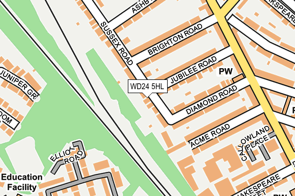 WD24 5HL map - OS OpenMap – Local (Ordnance Survey) WD24 5HL map - OS OpenMap – Local (Ordnance Survey)