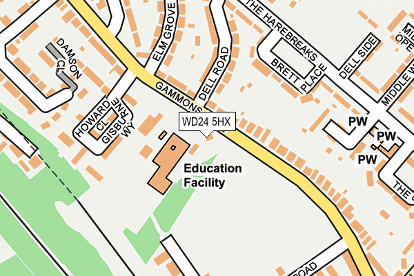 WD24 5HX map - OS OpenMap – Local (Ordnance Survey) WD24 5HX map - OS OpenMap – Local (Ordnance Survey)