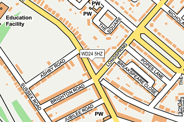 WD24 5HZ map - OS OpenMap – Local (Ordnance Survey) WD24 5HZ map - OS OpenMap – Local (Ordnance Survey)