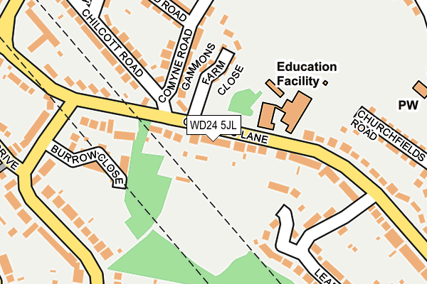 WD24 5JL map - OS OpenMap – Local (Ordnance Survey) WD24 5JL map - OS OpenMap – Local (Ordnance Survey)