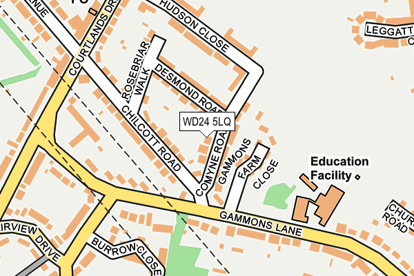 WD24 5LQ map - OS OpenMap – Local (Ordnance Survey) WD24 5LQ map - OS OpenMap – Local (Ordnance Survey)