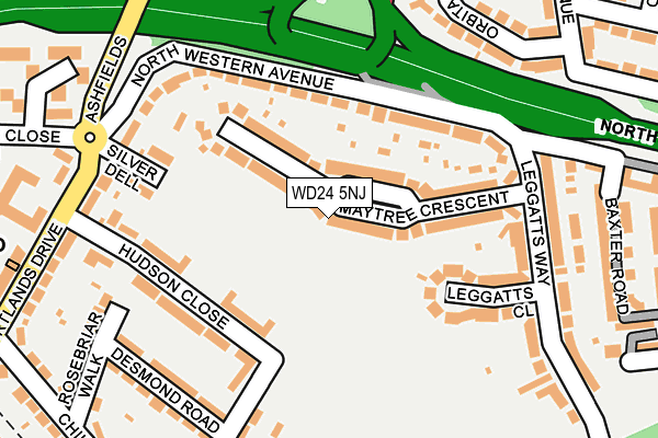WD24 5NJ map - OS OpenMap – Local (Ordnance Survey) WD24 5NJ map - OS OpenMap – Local (Ordnance Survey)