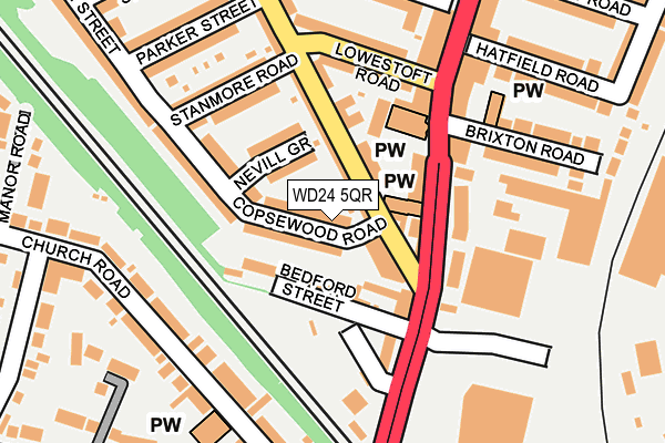 WD24 5QR map - OS OpenMap – Local (Ordnance Survey) WD24 5QR map - OS OpenMap – Local (Ordnance Survey)