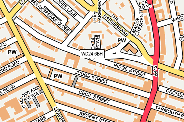 WD24 6BH map - OS OpenMap – Local (Ordnance Survey) WD24 6BH map - OS OpenMap – Local (Ordnance Survey)