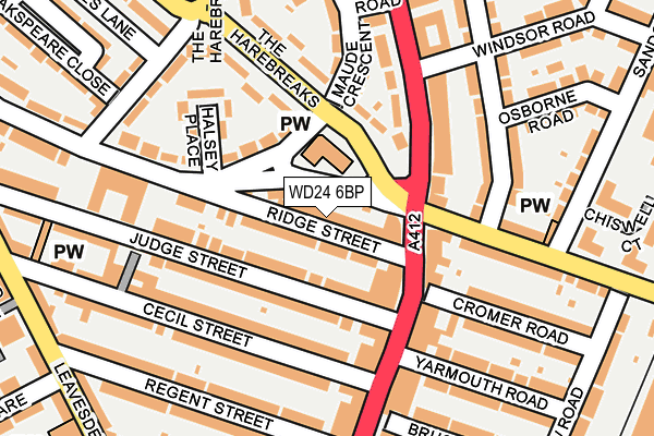WD24 6BP map - OS OpenMap – Local (Ordnance Survey)
