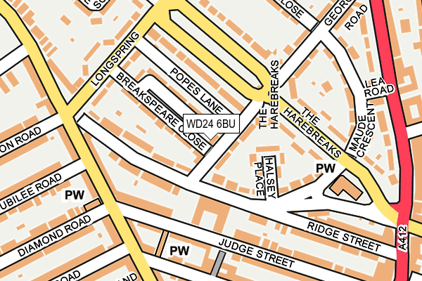 WD24 6BU map - OS OpenMap – Local (Ordnance Survey) WD24 6BU map - OS OpenMap – Local (Ordnance Survey)