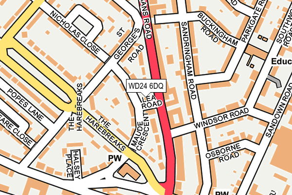 WD24 6DQ map - OS OpenMap – Local (Ordnance Survey) WD24 6DQ map - OS OpenMap – Local (Ordnance Survey)