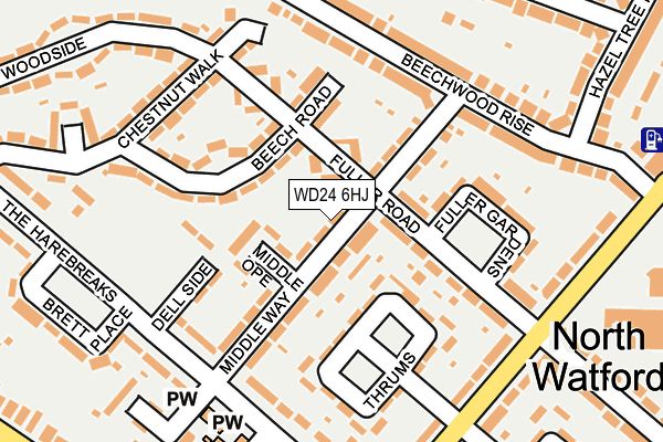 WD24 6HJ map - OS OpenMap – Local (Ordnance Survey) WD24 6HJ map - OS OpenMap – Local (Ordnance Survey)