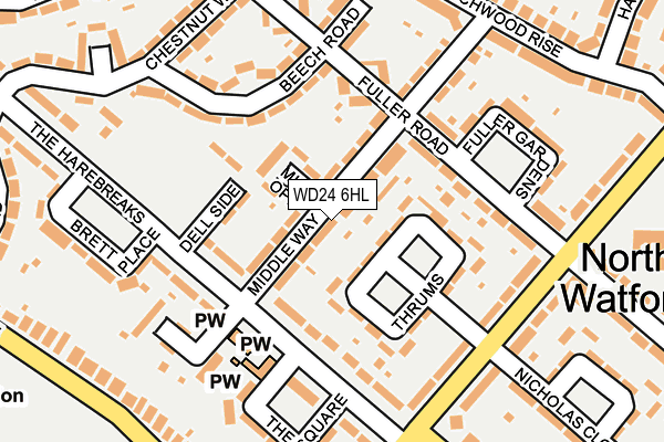 WD24 6HL map - OS OpenMap – Local (Ordnance Survey) WD24 6HL map - OS OpenMap – Local (Ordnance Survey)