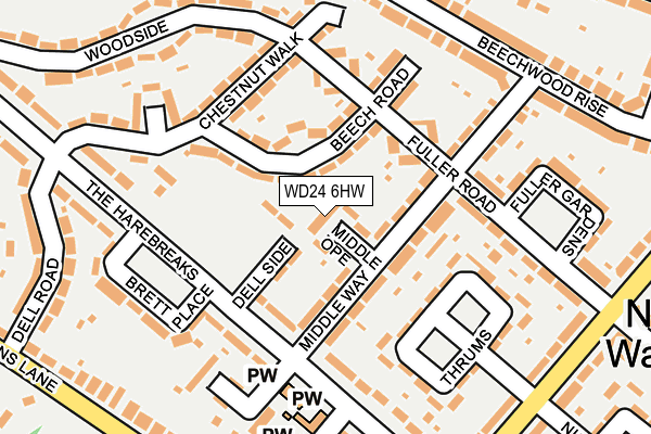 WD24 6HW map - OS OpenMap – Local (Ordnance Survey) WD24 6HW map - OS OpenMap – Local (Ordnance Survey)