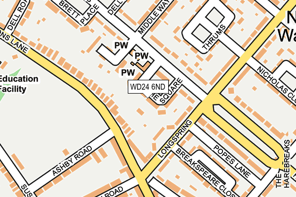 WD24 6ND map - OS OpenMap – Local (Ordnance Survey) WD24 6ND map - OS OpenMap – Local (Ordnance Survey)